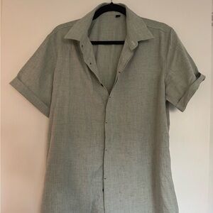 Men's Light Green Short Sleeve Shirt